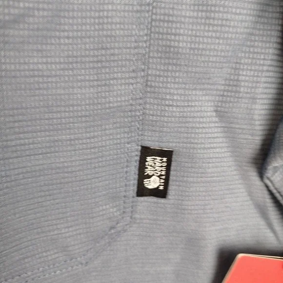 NWT Mountain Hardwear Shirt Mens XL Blue SHADE LITE Snap Front Vented Hiking - Picture 9 of 16